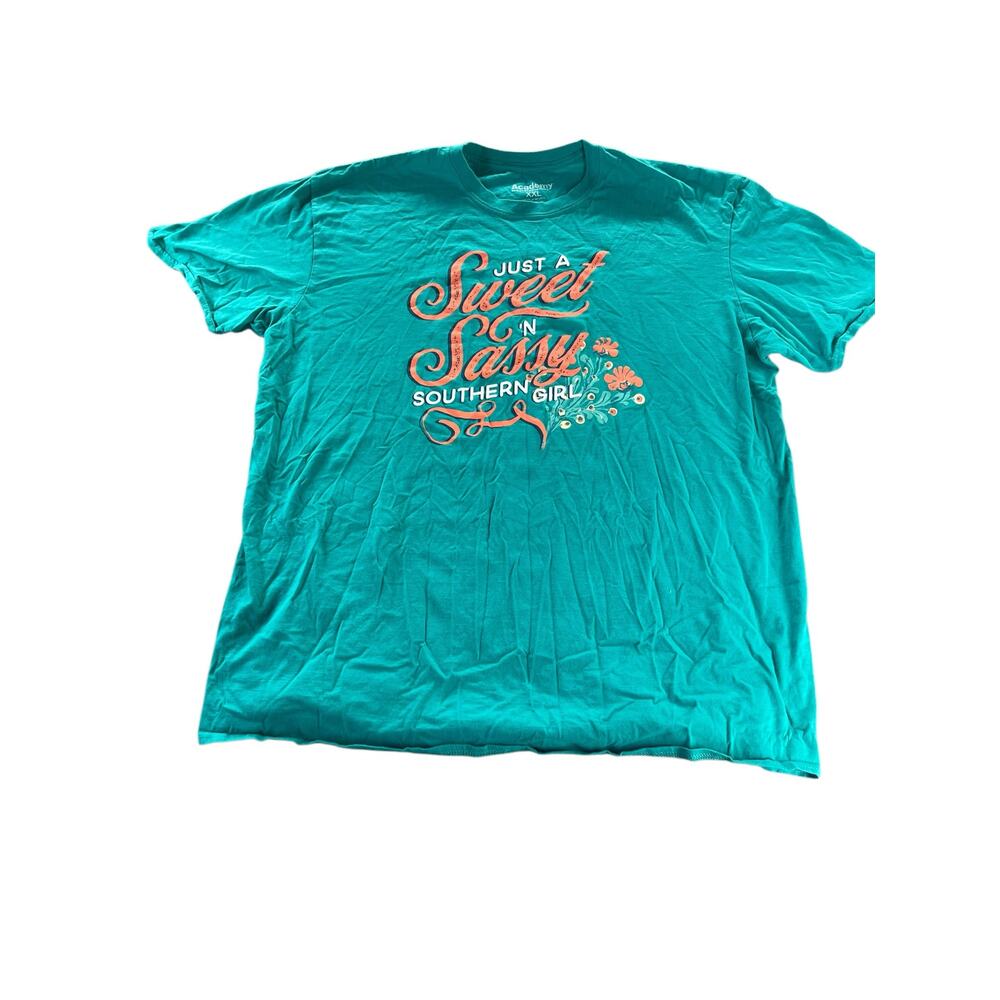 Academy Sport Blue Graphic Sweet Sassy Short Sleeve T-Shirt Women's Size XXL